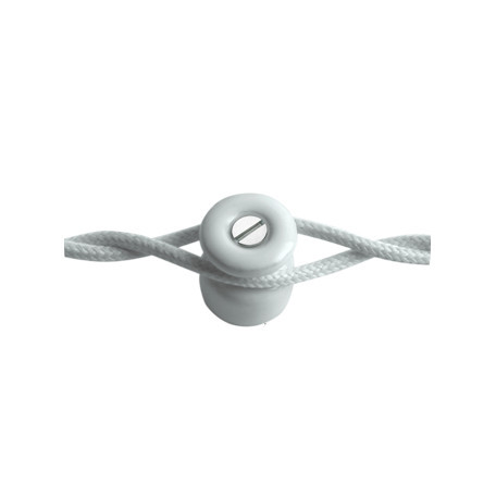 CableMarkt - Cable eléctrico retro trenzado de color blanco envejecido  2x0.75mm 25m