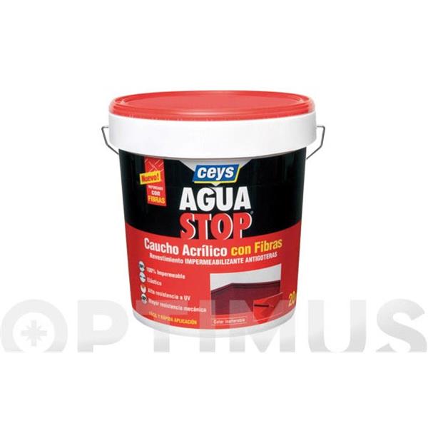 AGUASTOP CAUCHO FIBRAS ROJO 1KG.