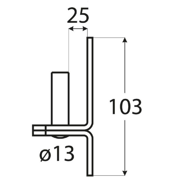 C 13/25 - Soporte de bisagra 25x103x13