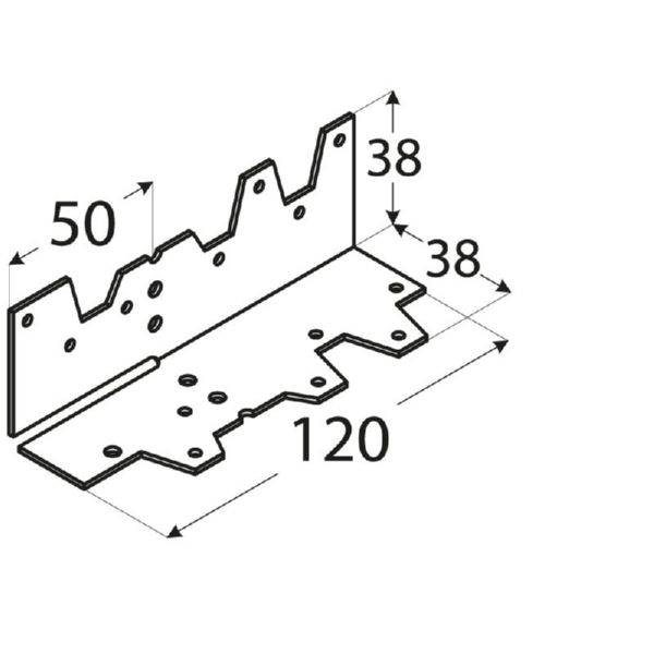 KG 1 - Ángulo plegado 38x120x50