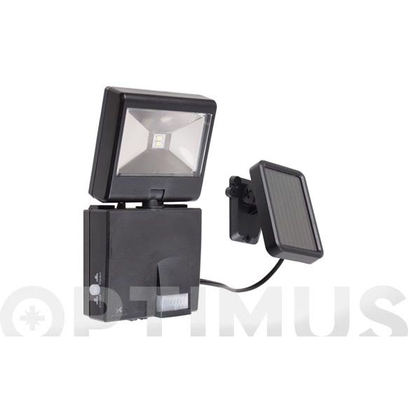 KIT SOLAR + PROYECTOR LED C/DETECTOR MOVIMIENTO NEGRO