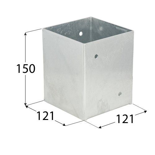 R6.5 - Soporte para poste cuadrado sin base 121 x 121